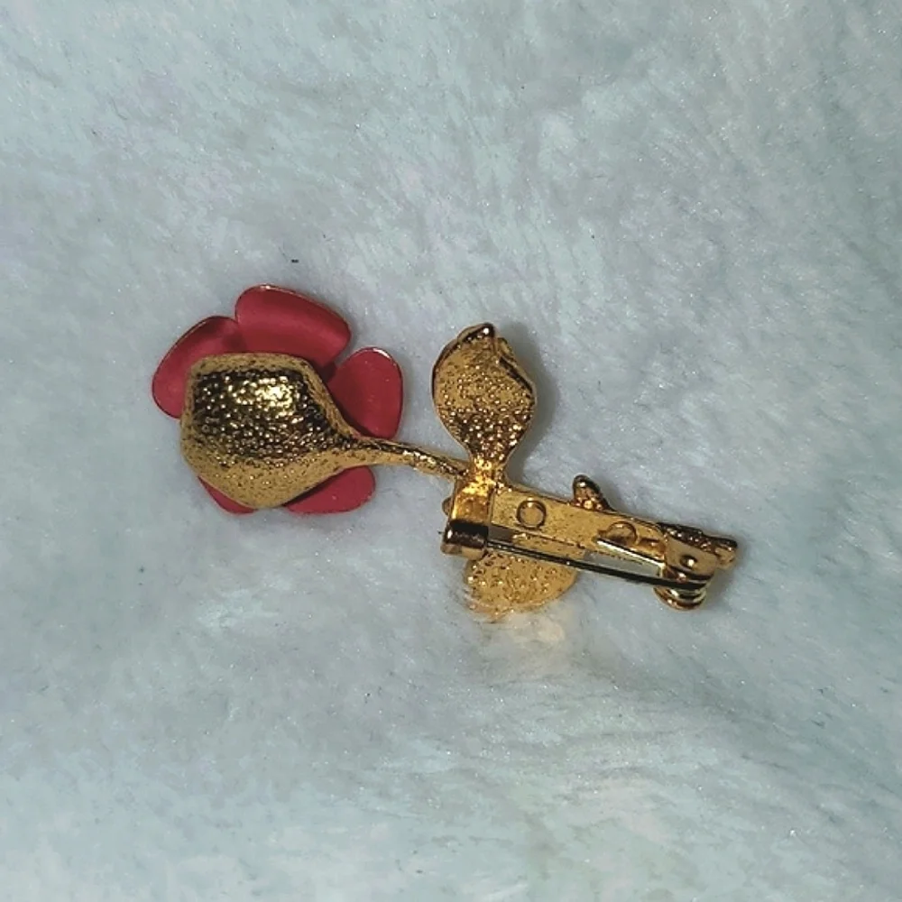 Vintage Goldtone Rose Brooch